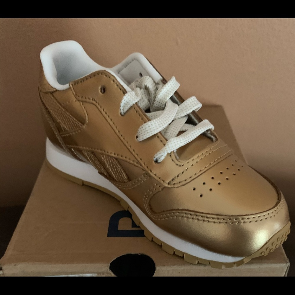 Girls Metallic Gold Reeboks